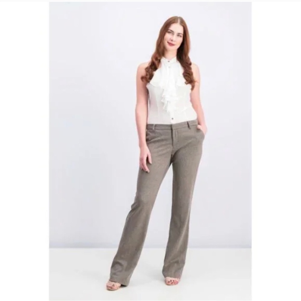 Kut from the Kloth Rose Stretch Bootcut Trouser Pants in Brown